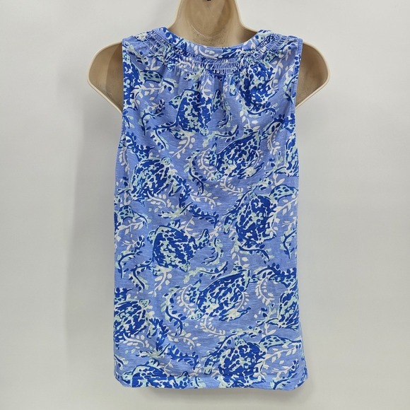 Lilly Pulitzer Blue and White Printed Tunic Top - Picture 4 of 11